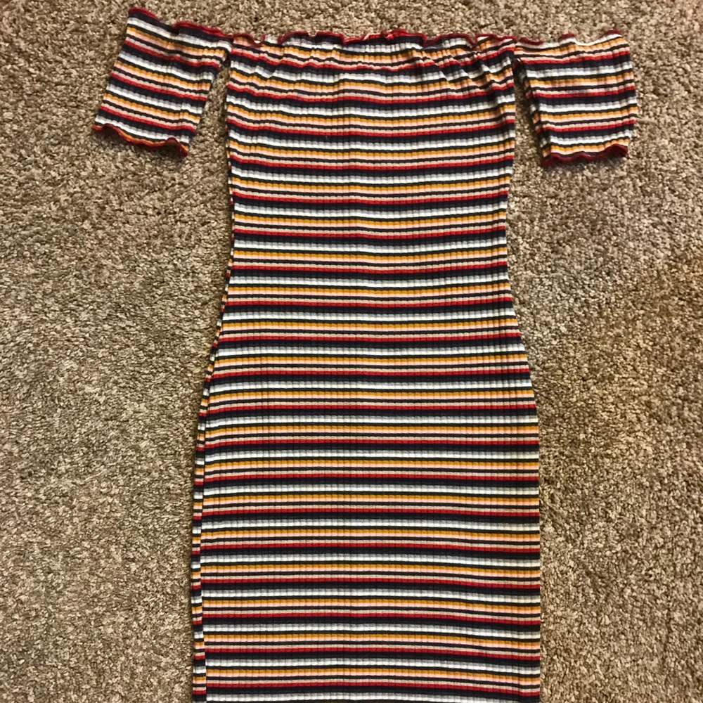 Multi colored shoulder dress